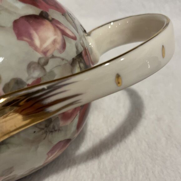 Coastline Imports ~ Peppertree Tea Ware ~ Fine Porcelain Tea Pot Pink Roses - Picture 8 of 9